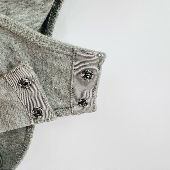 🆕 NWT Something Navy Bodysuit Grey Light Heather Top Sleeveless Button Back XL - Picture 14 of 15